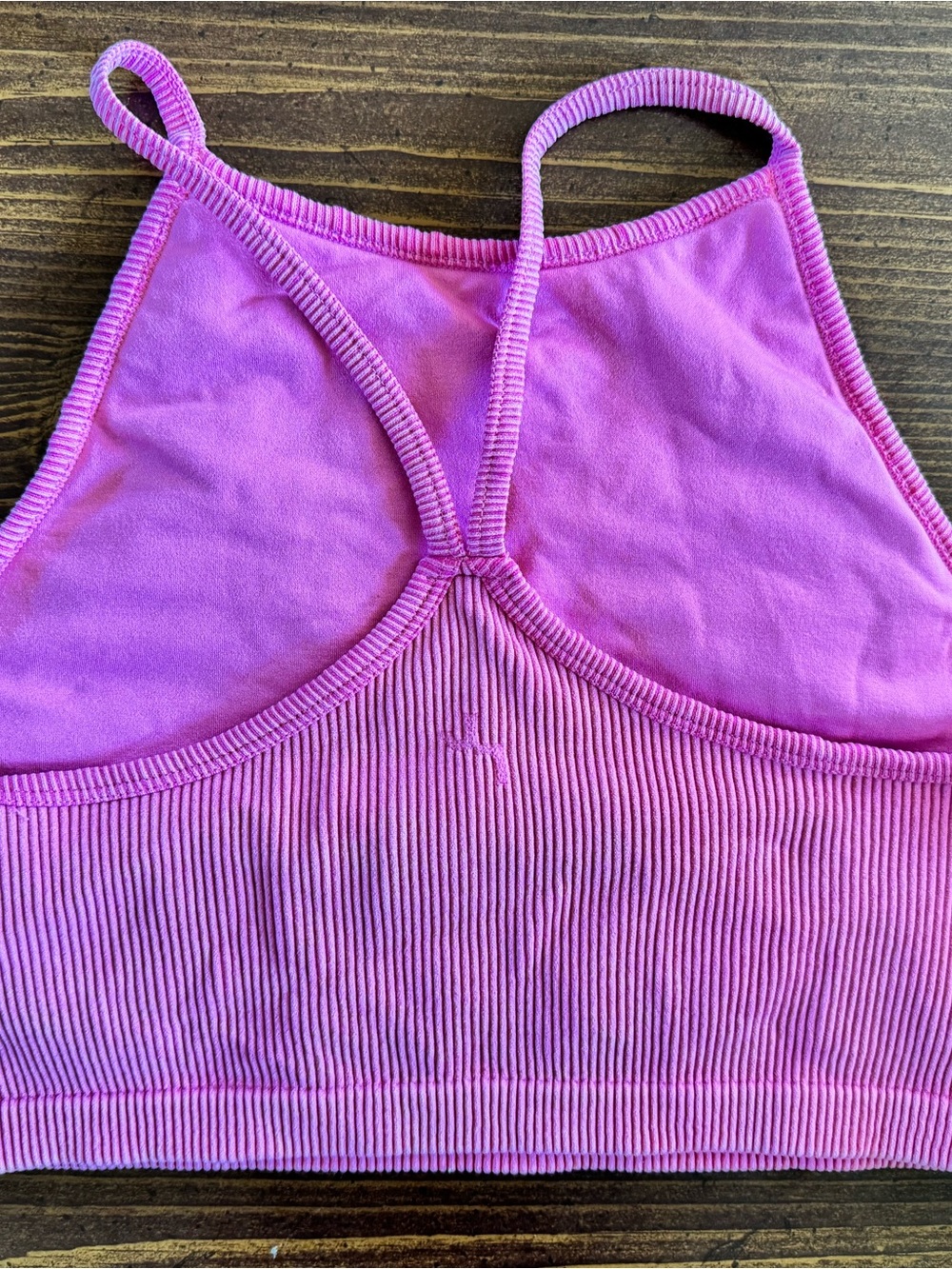 JoyLab Pink Ribbed Cropped Tank Bra - Picture 2 of 3